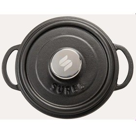 Resim Sürel Demir Döküm Derin Tencere Siyah 28 Cm 