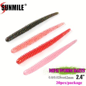 Resim SUNMILE Easy Catch 6.1 cm Worm Yumuşak Yem, Bas ve Diğer Tatlısu Tuzlu Su Balık Türleri için Çok Etkili İnce Balık Yemi, Yumuşak Plastik Yemler, Tuzlu Su Ekipmanları 