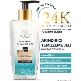 Resim Vully 24K Altın Parçacıklı Gözenek Sıkılaştırıcı Yüz Temizleme Jeli 200 ML 