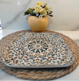 Resim Md Ephesus Kare Pasta Tabağı 22 Cm Çok Renkli 