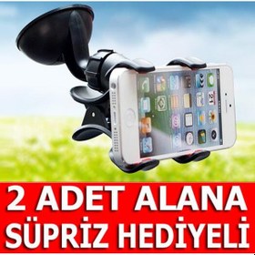 Resim Araç Içi Vantuzlu Kıskaç Mandallı Telefon Tutucu Gps Navigasyon 