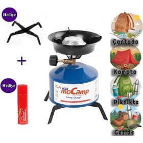 Resim İksa Mocamp Çakmak Gazlı Pratik Kamp Ocağı - Piknik Tüpü 3in1 Set Çok Renkli 