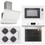 Resim Silverline BO6502W02 - CS5349W01 - 3420 Classy 60 - MW9018W01 Beyaz Cam Ankastre Set 