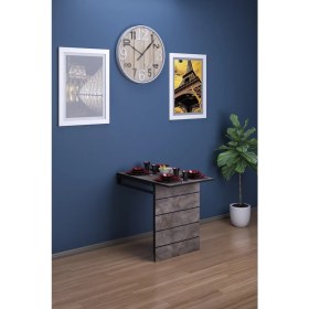 Resim Buçağ Dekor fulya Katlanabilir Yemek Masası Balkon Masası çalışma Masası mutfak masası 