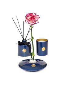 Resim Flora Design-elegance Mavi Cam Vazo Mavi 