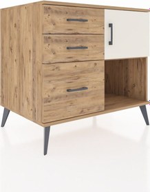 Resim Kronos Şifonyer Tek Raflı 3 Çekmeceli Tek Kapaklı 88x59x80 Çam-aytaşı/çam Aytaşı/çam 