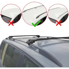 Resim Subaru Outback 2010-2014 Arası ile Uyumlu Ace-1 Ara Atkı Tavan Barı Siyah 2 Adet 