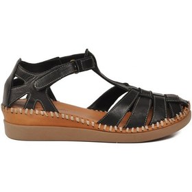 Resim Pierre Cardin Siyah Cırtlı Hafif Kadın Günlük Sandalet Pc-54522 Z 