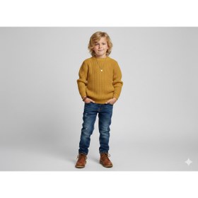 Resim CLOUDY WEAR&DESİGN Erkek Çocuk Bisiklet Yaka Selanik Örgü Triko Kazak (2-13 Yaş) 