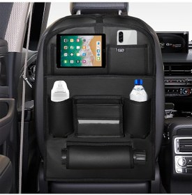 Resim Bod Deri Masalı Oto Koltuk Arkası Koruyucu Eşya Düzenleyici Araç içi Organizer Siyah 