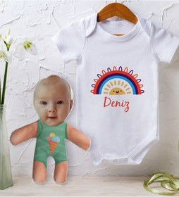 Resim Bitmeyenkartus Bk Kids Kişiye Özel Fotoğraflı Bebek Yastık Ve Bebek Body Zıbın H (550906035) Çok Renkli 