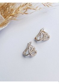 Resim Keskin Gümüş 925 Ayar Gümüş Zirkon Taşlı Çift Kalpli J Model Çocuk Genç Küpe 