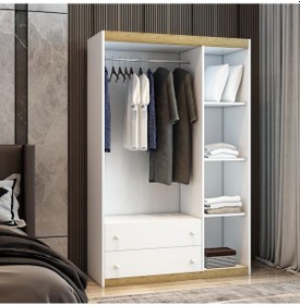 Resim AfilliBebek Pera 3 Kapaklı 2 Çekemeceli Tamamı Mdflam Gardrop 