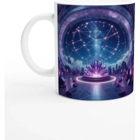 Resim Yay Burcu Baskılı Kahve Kupası - Büyülü Kristal Mağarası Temalı Vs3 