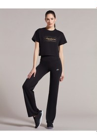 Resim Skechers W Graphic Tee Shiny Logo T-shirt Kadın Siyah Tshirt S221460-001 Siyah 