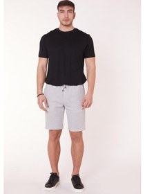 Resim Erkek Yandan Cepli Beli Bağcıklı Jogger Gri Şort Gri 