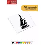 Resim Yelkenli Tekne - Araç, Oto, Laptop, Duvar Uyumlu Sticker 10 16 Cm 