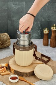 Resim Cooker Lüx 1,2 Litre Çelik Hazneli 3'lü Yemek Termosu 