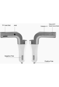 Resim Carg7 Carg7 Micro Sd USB Girişli Bluetooth Araç Kiti 