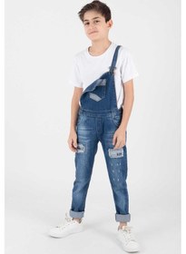 Resim Ahengim Ahenk Kids Erkek Çocuk Yırtmaç Bahçıvan Tulum İndigo 