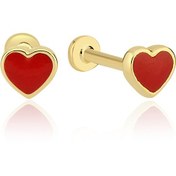 Resim Kalp 14 Ayar Altın Kadın Tragus Piercing 