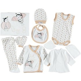 Resim Uğur Böceği Nakışlı 10'lu Zıbın Seti Pembe 