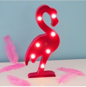Resim Led Işıklı Flamingo Gece Lambası 3 Renkli Usb Fişi 