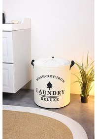 Resim Laundry Baskılı Fileli Havlu Kıyafet Kirli Çamaşır Sepeti 37 X 40 Çok Renkli 