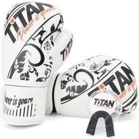 Resim Beyaz İşlemeli Boks Eldiveni+dişlik Seti Çok Renkli 