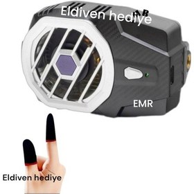 Resim Telefon Soğutucu Fan Radyatör Batarya Siyah Renkli Çift Katmanlı 1adet Sogutucu 1adet Eldiven 