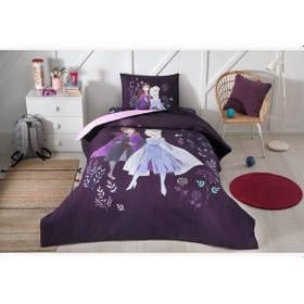 Resim Özdilek Frozan Nature Tek Kişilik Disney Lisanslı Lastikli Fitted Çarşaf Kapitone Çocuk Nevresim Tak 