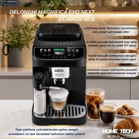 Resim Delonghi Magnifica Evo Next, ECAM310.60.B Tam Otomatik Espresso Kahve Makinesi 