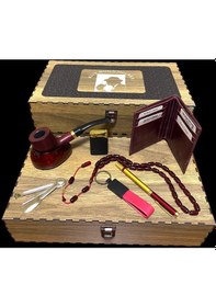 Resim Pipsan Pipo Ahlat Ağacı Balsa Filitreli Çakmaklı Cüzdan Anahtarlık Tesbih Set 605735-709148 
