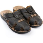 Resim Gezer Yazlık Erkek Çıtçıtlı Ayarlanabilir Terlik-sandalet Siyah 