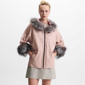 Resim Pudra Kürk - Deri Kadın Kürk Mont - K22IDM320266-S6Y 