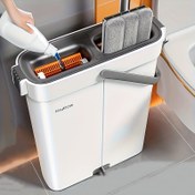 Resim Joybos 2024 Yeni Model Otomatik Mop ve Kova - Eller Serbest, Durulama Gerektirmez, 3 Bölümlü Tasarım, Squeegee, Fırçalar ve Temizlik Bezi ile, Beyaz ve Turuncu, Banyo, Yatak Odası, Oturma Odası ve Araba için Mükemmel, Mop ve Kova Seti, Ev Temizleme Yardımcısı, Modern Estetik, Dayanıklı İnşaat 