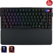 Resim ASUS ROG Azoth Extreme NX SNOW/PBT/UK İngilizce RGB Kablosuz Mekanik Oyuncu Klavyesi 