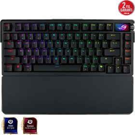 Resim ASUS ROG Azoth Extreme NX SNOW/PBT/UK İngilizce RGB Kablosuz Mekanik Oyuncu Klavyesi 