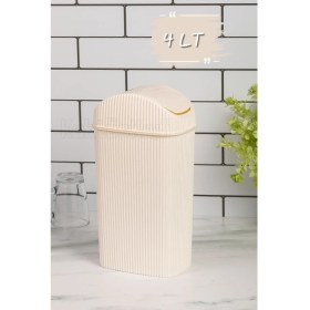 Resim Slim 4 Lt Banyo Çöp Kutusu - Tuvalet Çöp Kovası Beyaz 