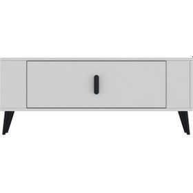 Resim 1373dd Retro-64 Tv Sehpası Beyaz-siyah 