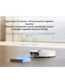 Resim Süpürme Mop Kaldırma ve Düşme Önleyici Kontrol Istasyonlu Robot Süpürge Yedek Temizlik Seti+Lambader 