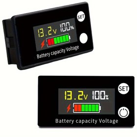 Resim Çift Ekranlı Pil Kapasitesi & Gerilim Test Cihazı - Kolay Kurulum, Dayanıklı ABS, Kurşun Asit & Lityum LiFePO4 Bataryalar için LCD Arka Aydınlatmalı, 8-100V Aralığı, Hızlı Okuma, Güvenli Ters Polarite Koruması, Geniş Gerilim Aralığı 