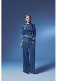 Resim Sateen Simli Salaş Pantolon - Antrasit-135389 Antrasit 