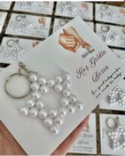 Resim İnci Yıldız Anahtarlık Kişiye Özel - Kına Hediyesi - Söz Hediyesi - Bebek Hediyelik 25 Adet 