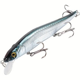 Resim 1 Adet Gerçekçi Minnow Balıkçılık Yemi - 11.48cm Batan Sert Yem, 14g, ABS Malzeme, Çok Renkli Üçlü Kanca & Şeffaf Bıçak - Turna, Sazan, Ton Balığı, Somon & Daha Fazlası İçin Mükemmel, Balıkçılık Yemi 