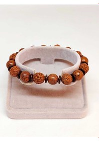 Resim Hindistan Cevizi, Rudraksha & Venge Unisex 10mm Ahşap Tasarım Bileklik 39670 Çok Renkli 