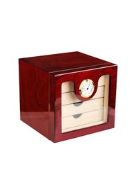 Resim Falconetti 4 Katlı Kırmızı Camlı Humidor Puro Kutusu Rc13 