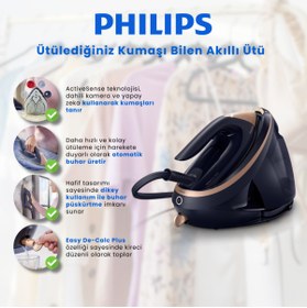 Resim Philips Premium PerfectCare Buhar Kazanlı Ütü Otomatik Taban Sıcaklığı Ayarı 3100W Sıfır Yanık Riski 
