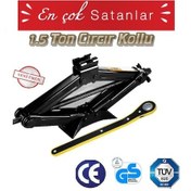 Resim Oto Cırcır Kollu Kriko Araç Krikosu 1.5 Ton Makas Tip Cırcırlı 