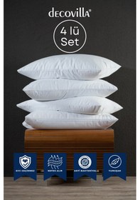 Resim Micro Fermuarlı Yastık Alezi Sıvı Geçirmez 4 Lü Set Yastık Koruyucu 50x70 Beyaz 